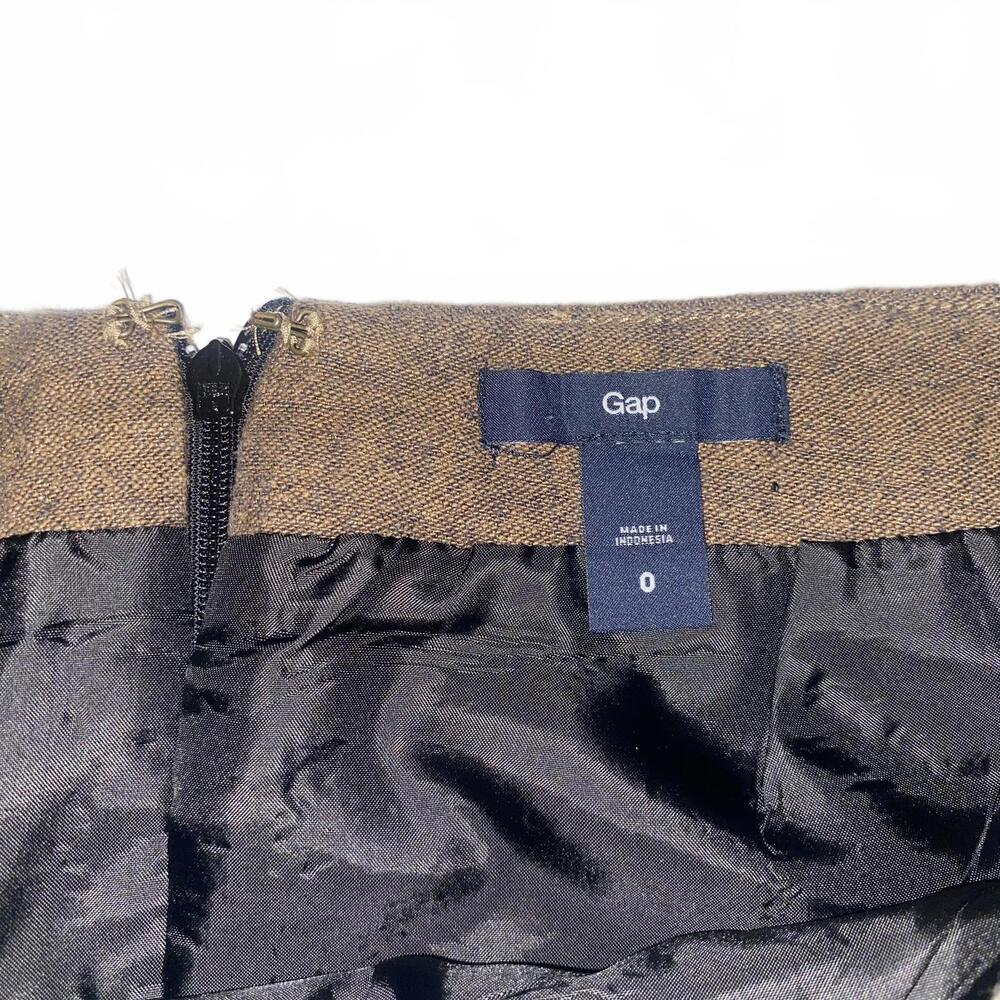 Business Casual Brown Pencil Mini Skirt Gap Size 0 Office - Picture 4 of 4